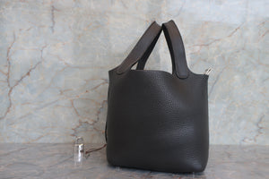 HERMES／エルメス ピコタンロックＰＭ トリヨンクレマンス グラファイト □O刻印 ハンドバッグ 700060220