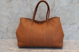 HERMES GARDEN PARTY PM Negonda leather Gold □O刻印 Tote bag 500100205