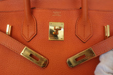 Load image into Gallery viewer, HERMES BIRKIN 30 Togo leather Orange Hand bag 700120200
