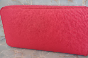 HERMES／エルメス アザップロング シルクイン ヴォーエプソン/シルク ローズエクストリーム A刻印 財布 700070221