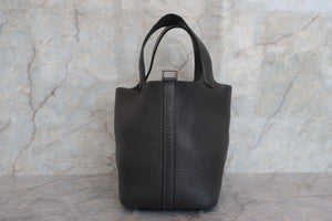 HERMES／エルメス ピコタンロックＰＭ トリヨンクレマンス グラファイト □O刻印 ハンドバッグ 700060220