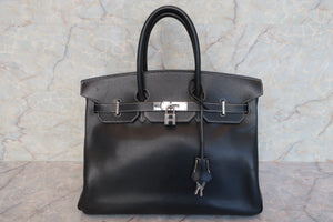 HERMES BIRKIN 35 Graine Lisse leather Black □F刻印 Hand bag 600100016