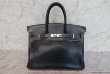 将图片加载到图库查看器，HERMES BIRKIN 35 Graine Lisse leather Black □F刻印 Hand bag 600100016
