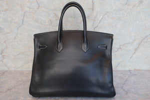 HERMES BIRKIN 35 Graine Lisse leather Black □F刻印 Hand bag 600100016