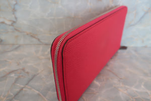 HERMES／エルメス アザップロング シルクイン ヴォーエプソン/シルク ローズエクストリーム A刻印 財布 700070221