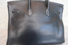 将图片加载到图库查看器，HERMES BIRKIN 35 Graine Lisse leather Black □F刻印 Hand bag 600100016
