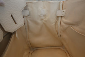 HERMES BIRKIN 30 Clemence leather White □J刻印 Hand bag 600030115