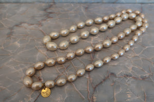 CHANEL Pearl necklace Gold plate Gold Necklace 600090062