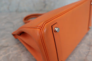 HERMES BIRKIN 30 Epsom leather Orange □L Engraving Hand bag 600060153
