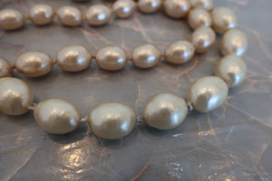 CHANEL Pearl necklace Gold plate Gold Necklace 600090062