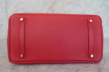 Load image into Gallery viewer, HERMES BIRKIN 35 Clemence leather Rouge vif □B Engraving Hand bag 700120190
