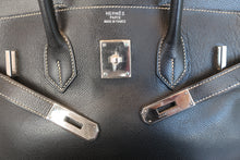 将图片加载到图库查看器，HERMES BIRKIN 35 Graine Lisse leather Black □F刻印 Hand bag 600100016
