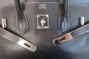 HERMES BIRKIN 35 Graine Lisse leather Black □F刻印 Hand bag 600100016