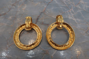 CHANEL Matelasse hoop earring Gold plate Gold Earring 600090059