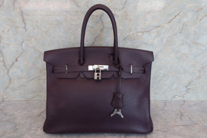 HERMES／エルメス バーキン35 トリヨンクレマンス レザン □F刻印 ハンドバッグ 700070245