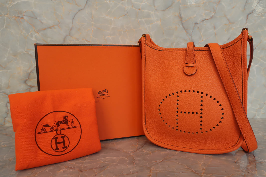 HERMES／エルメス エブリンTPM トゴ オレンジ □G刻印 ショルダーバッグ 600110142