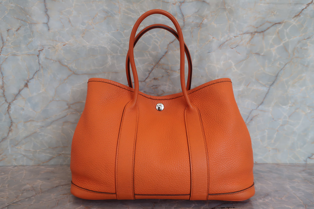 HERMES／エルメス ガーデンパーティTPM ネゴンダ オレンジ □M刻印 トートバッグ 700080227