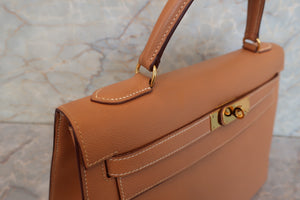 HERMES KELLY 32 Graine Couchevel leather Natural 〇W刻印 Shoulder bag 700010164