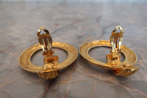 CHANEL Matelasse hoop earring Gold plate Gold Earring 600090059