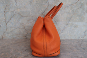 HERMES／エルメス ガーデンパーティTPM ネゴンダ オレンジ □M刻印 トートバッグ 700080227