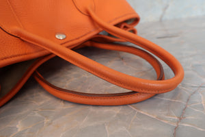 HERMES／エルメス ガーデンパーティTPM ネゴンダ オレンジ □M刻印 トートバッグ 700080227
