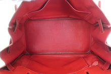 Load image into Gallery viewer, HERMES BIRKIN 35 Clemence leather Rouge vif □B Engraving Hand bag 700120190
