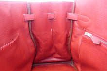 Load image into Gallery viewer, HERMES BIRKIN 35 Clemence leather Rouge vif □B Engraving Hand bag 700120190
