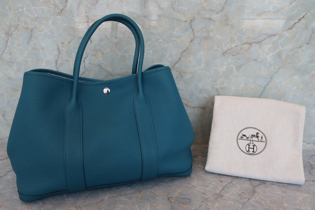 HERMES／エルメス ガーデンパーティPM ネゴンダ コバルト X刻印 トートバッグ 700070271