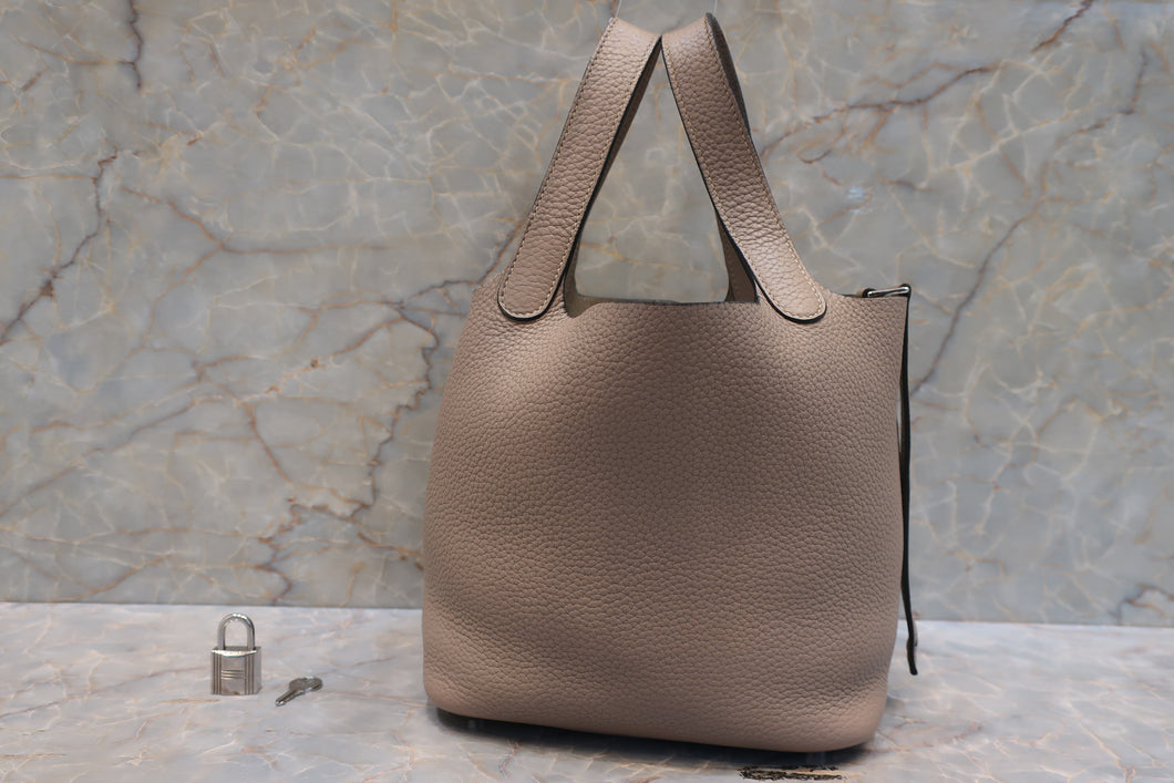 HERMES／エルメス ピコタンロックＰＭ トリヨンクレマンス トゥルティエールグレー □O刻印 ハンドバッグ 700080230
