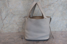 Load image into Gallery viewer, HERMES PICOTIN LOCK PM Clemence leather Pearl gray Y Engraving Hand bag 700120137
