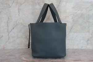 HERMES／エルメス ピコタンロックＭＭ トリヨンクレマンス ブルーオラージュ Z刻印 ハンドバッグ 700060249