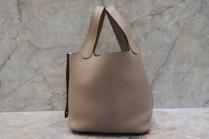 HERMES／エルメス ピコタンロックＰＭ トリヨンクレマンス トゥルティエールグレー □O刻印 ハンドバッグ 700080230