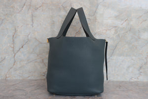 HERMES／エルメス ピコタンロックＭＭ トリヨンクレマンス ブルーオラージュ Z刻印 ハンドバッグ 700060249