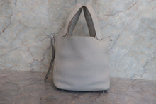 Load image into Gallery viewer, HERMES PICOTIN LOCK PM Clemence leather Pearl gray Y Engraving Hand bag 700120137

