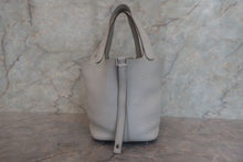 Load image into Gallery viewer, HERMES PICOTIN LOCK PM Clemence leather Pearl gray Y Engraving Hand bag 700120137
