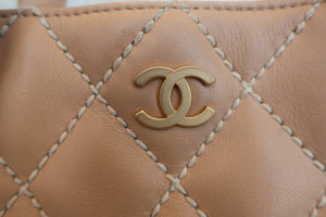 CHANEL/香奈儿 粗线 托特包 羊皮 Beige/Gold hadware(米色/金色金属) 托特包 600070023