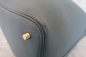 HERMES／エルメス ピコタンロックＭＭ トリヨンクレマンス ブルーオラージュ Z刻印 ハンドバッグ 700060249