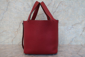 HERMES／エルメス ピコタンＰＭ トリヨンクレマンス ルージュガランス □J刻印 ハンドバッグ 600100009