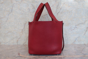 HERMES／エルメス ピコタンＰＭ トリヨンクレマンス ルージュガランス □J刻印 ハンドバッグ 600100009