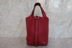 HERMES／エルメス ピコタンＰＭ トリヨンクレマンス ルージュガランス □J刻印 ハンドバッグ 600100009
