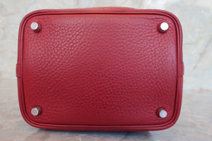 HERMES／エルメス ピコタンＰＭ トリヨンクレマンス ルージュガランス □J刻印 ハンドバッグ 600100009