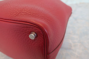 HERMES／エルメス ピコタンＰＭ トリヨンクレマンス ルージュガランス □J刻印 ハンドバッグ 600100009