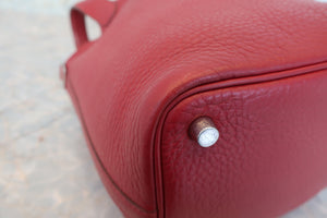 HERMES／エルメス ピコタンＰＭ トリヨンクレマンス ルージュガランス □J刻印 ハンドバッグ 600100009