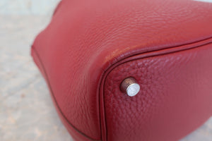 HERMES／エルメス ピコタンＰＭ トリヨンクレマンス ルージュガランス □J刻印 ハンドバッグ 600100009