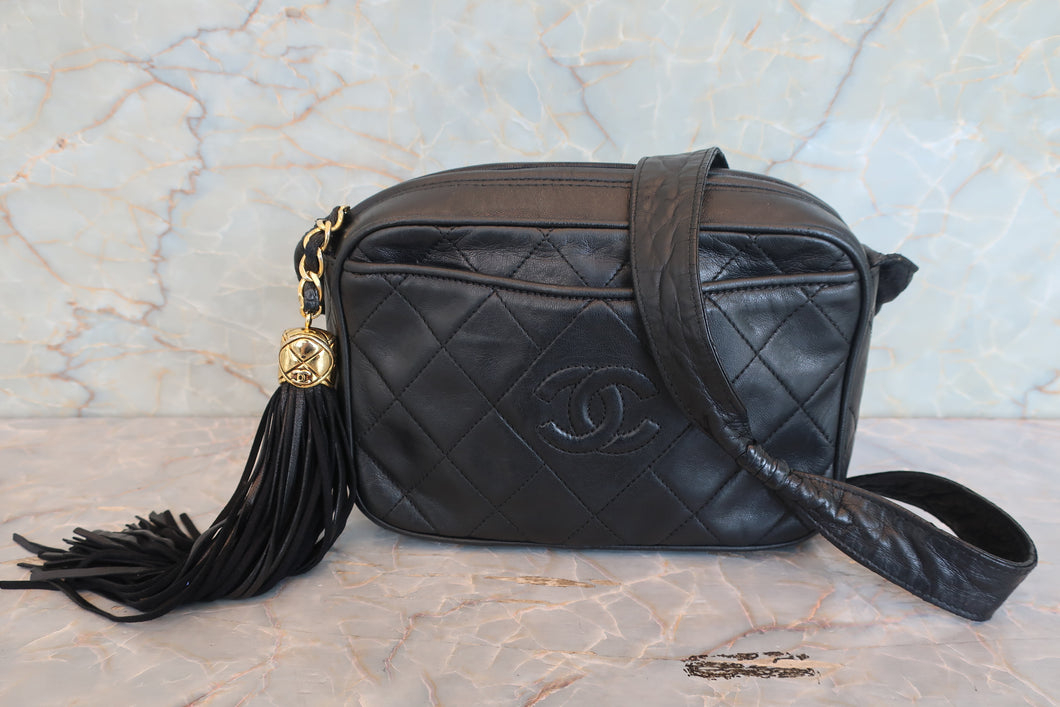 CHANEL/シャネル マトラッセフリンジショルダーバッグ ラムスキン ブラック/ゴールド金具 ショルダーバッグ 700090005