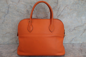 HERMES BOLIDE 35 Clemence leather Orange □G刻印 Shoulder bag 600060158
