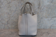 将图片加载到图库查看器，HERMES PICOTIN LOCK MM Clemence leather Pearl gray □P刻印 Hand bag 600110112
