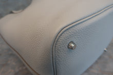 将图片加载到图库查看器，HERMES PICOTIN LOCK MM Clemence leather Pearl gray □P刻印 Hand bag 600110112
