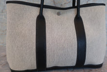 将图片加载到图库查看器，HERMES GARDEN PARTY PM Toile H/Leather Gray/Black □H刻印 Tote bag 600090027
