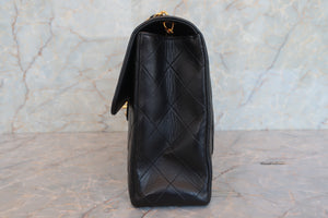 CHANEL/シャネル 中マトラッセシングルフラップチェーンショルダーバッグ ラムスキン ブラック/ゴールド金具 ショルダーバッグ 700080228